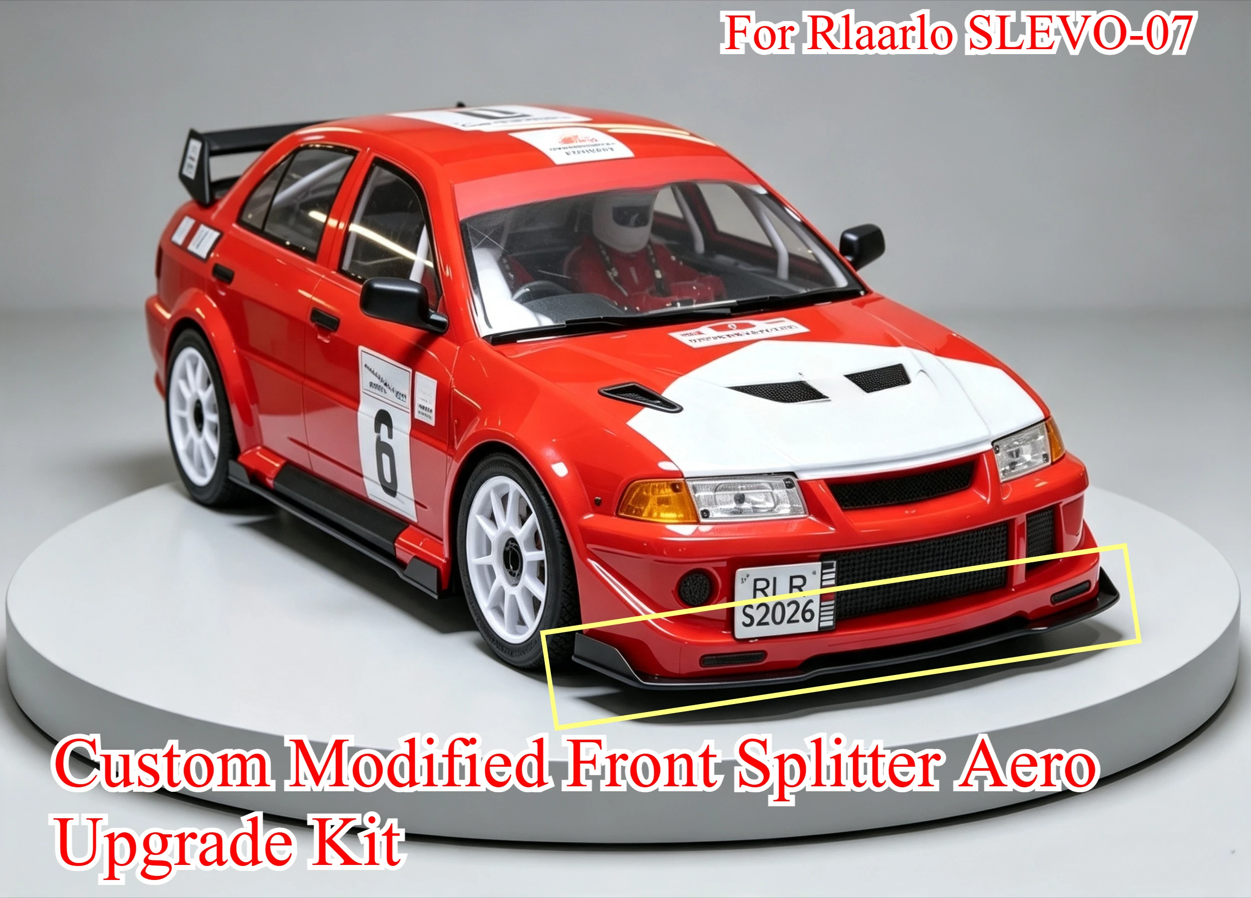 1/7 RC Rally Vehicle Custom Front Aero Splitter For Rlaarlo SLEVO-07 Precise Installation Racing Appearance Upgrade Accessories
