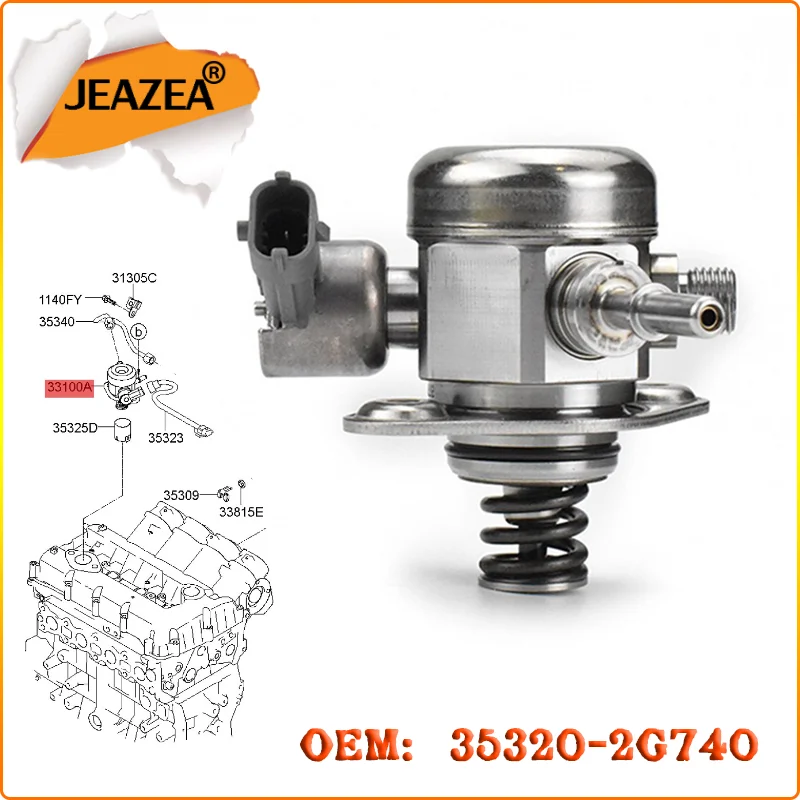 JEAZEA High Pressure Fuel Pump OEM 35320-2G740 New Fit For HYUNDAI BOSCH SANTA FE 2.4L L4 SONATA Kia SORENTO SPORTAGE OPTIMA