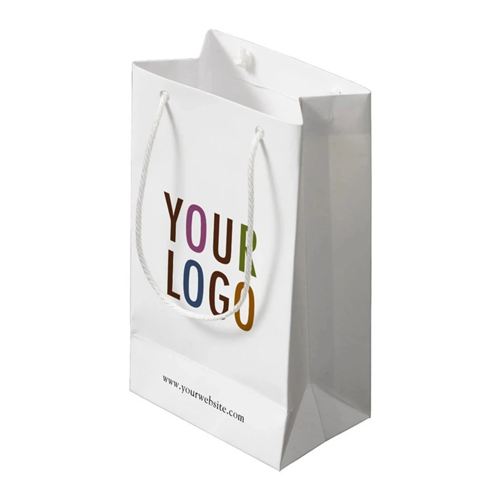 100pcs Personalized Logo Brand jewellery Accessories Earrings Necklace Packaging Paper Bags Custom Jewelry Business Shop Bags