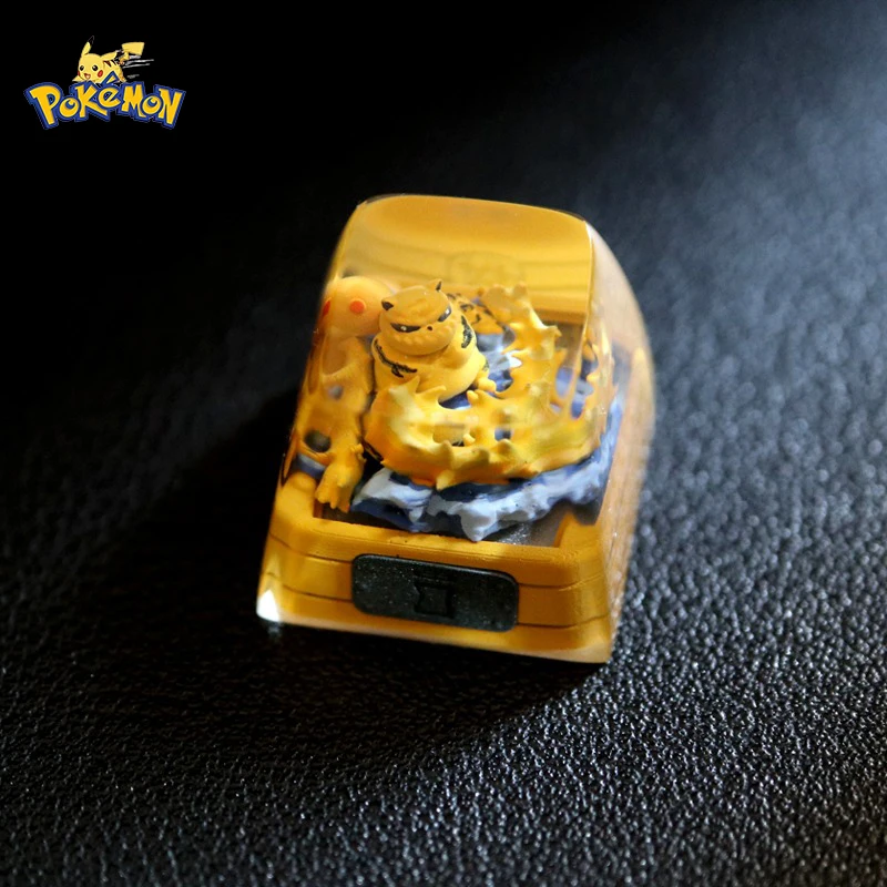 Pokemon Resin Keycaps Naruto Isonade Gyuki Customized Crystal Transparent Mechanical Keyboard DIY Caps Cute Keyboard Accessories