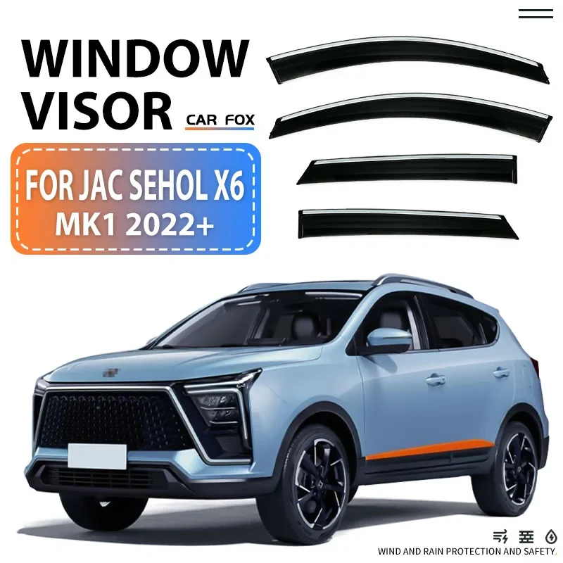 

For JAC Sehol x6 2022+ Car Window Visor Awning Shelters Windshield Side Window Rain Sun Shade Auto Accessories
