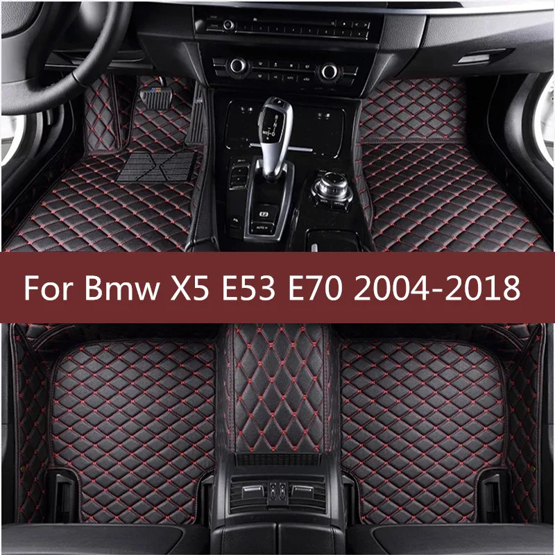 Car Floor Mats Flash Mat Leather Custom Foot Pads Automobile Carpet Cover For Bmw X5 E53 E70 2004-2013 2014- 2016 2017 2018