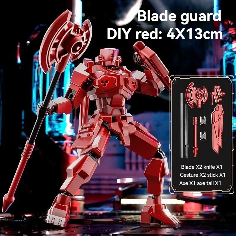 Modelo de Robot guerrero con hoja de estilo múltiple, figura de la suerte, juguetes para niños, regalo, figuras de acción móviles multiarticuladas, juguetes de ensamblaje DIY