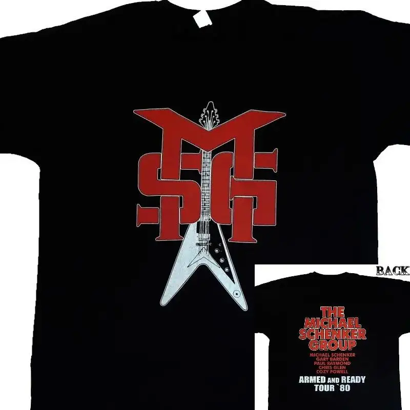 MICHAEL SCHENKER GROUP Armed and Ready Tour 1980 Black All Size T Shirt PP152