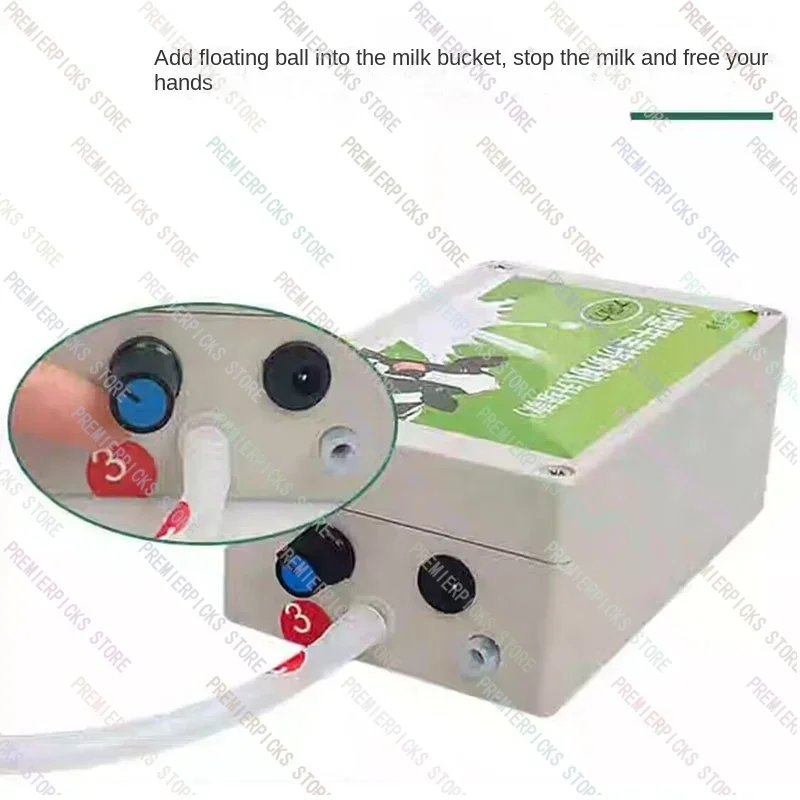 

Milking Machine 5L Automatic Pulse Farm Cow Goat Sheep Vacuum Pump Bucket Breeding Equipment intensity adjustment.