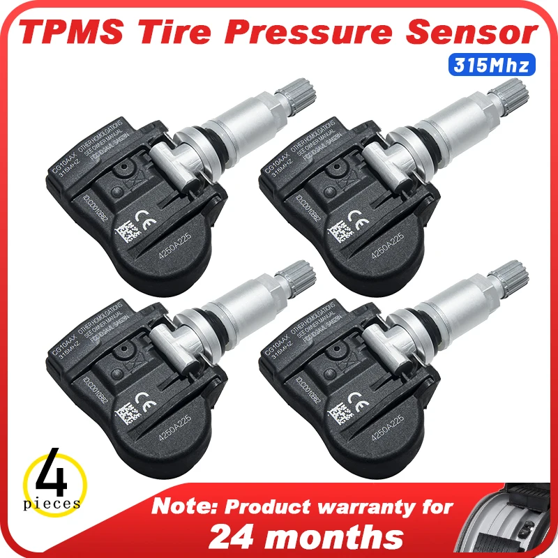 

4PCS 4250A225 315MHZ TPMS Tire Pressure Monitor Sensor For MITSUBISHI Lancer Outlander 2006 2007 2008 2009 2010