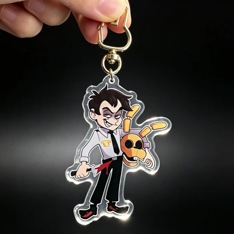 William Afton Acrylic Keychain, FNAF Horror Game Character Acrylic Bag Charm Horror Game Fan Gift