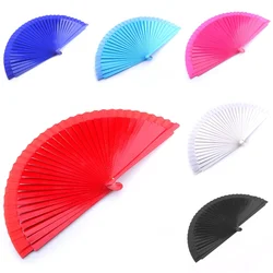 Red Wooden Folding Hand Fan for Ladies, Spanish Wedding Dance Performance, Decorative Ornament Accessories, Home Decor, 7 Colors