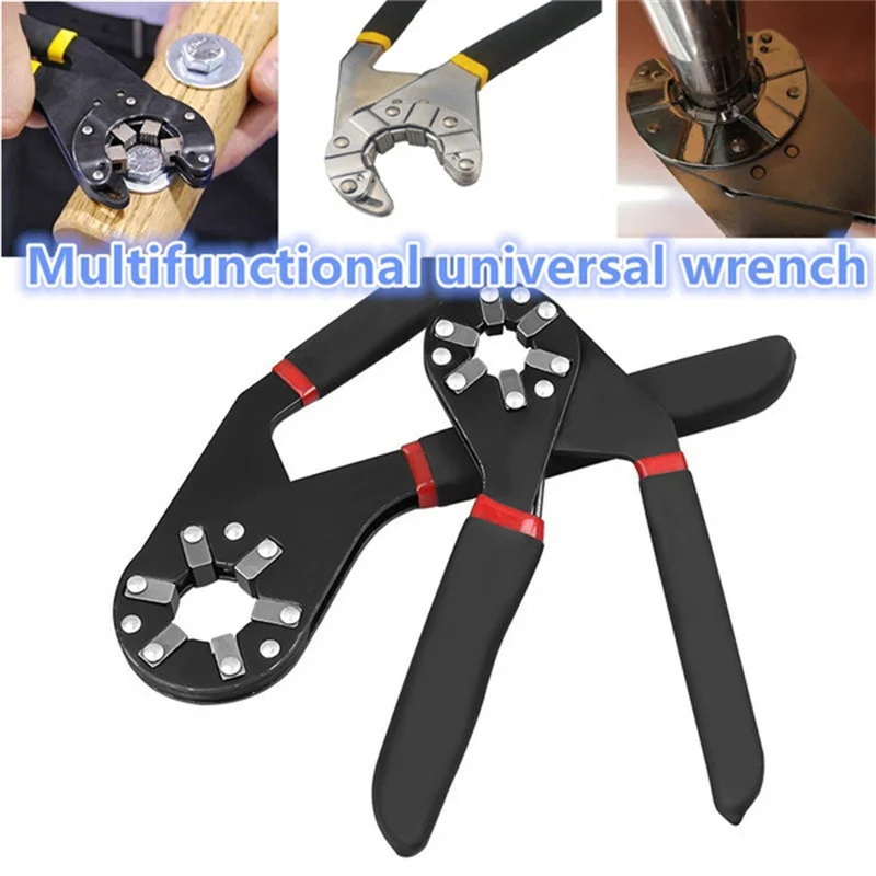 6 In / 8 In Multifunctional Adjustable Universal Wrench with Chrome Craftsman Wrench Clamp Mechanical Workshop Tools Repair Tool