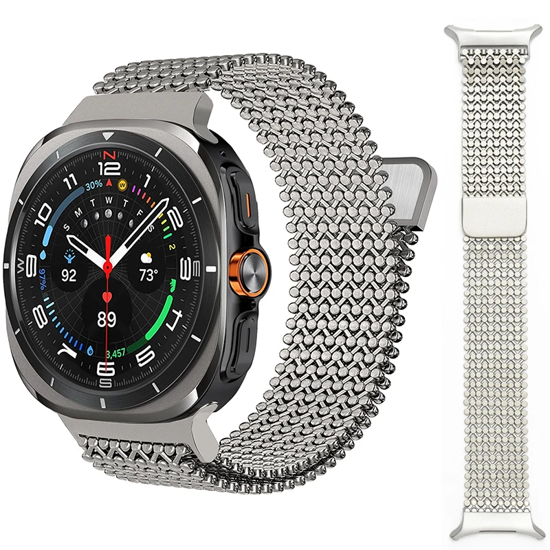 Edelstahl-Magnetarmband für Samsung Galaxy Ultra Watch 2025 47mm Atmungsaktives Polka-Dot-Band für GALAXY ULTRA 47mm Armbänder