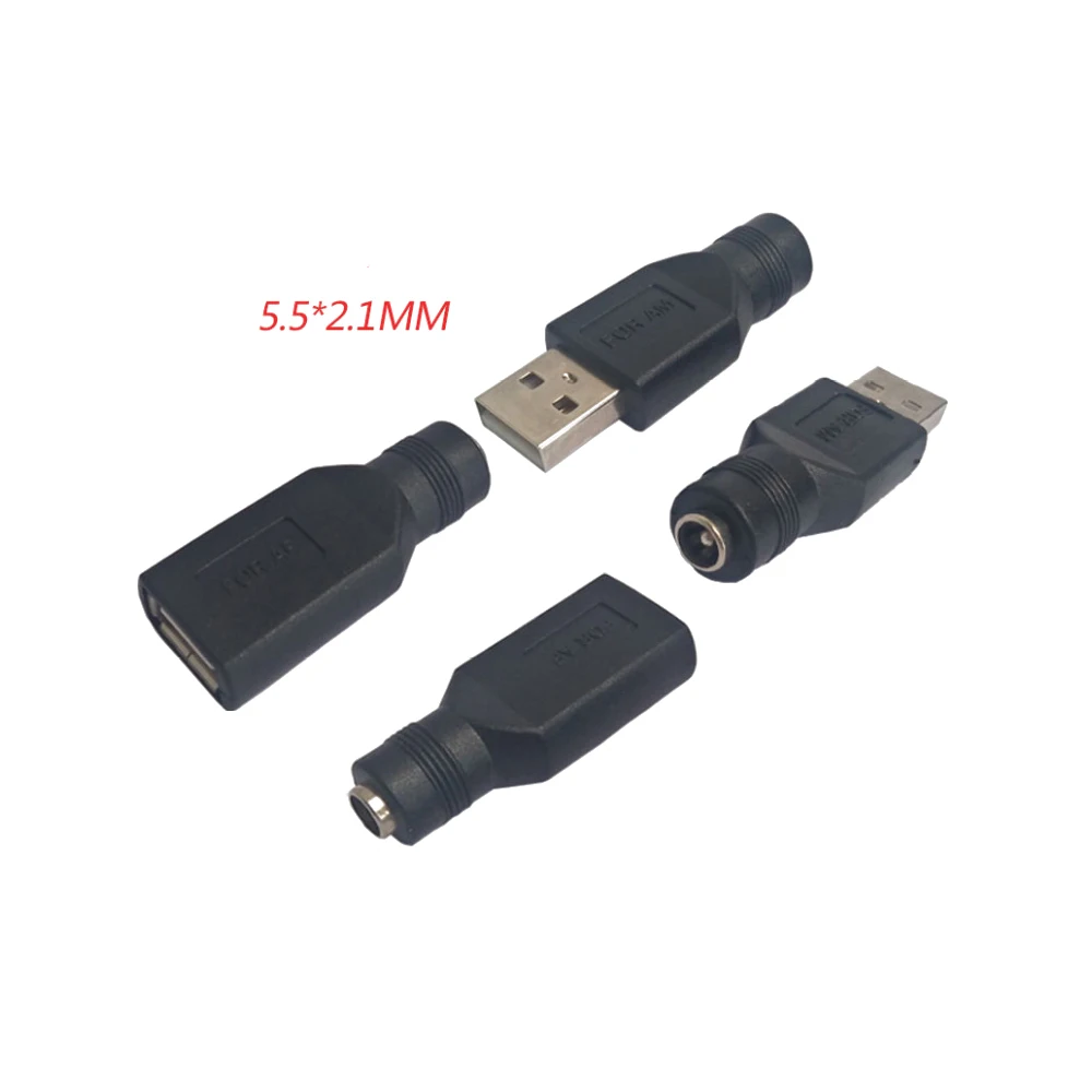 1 PC Black DC Female Jack To USB 2.0 Male/Female Plug 5V DC Power Plugs Adapter Laptop Connector Male/Female Power Adapter