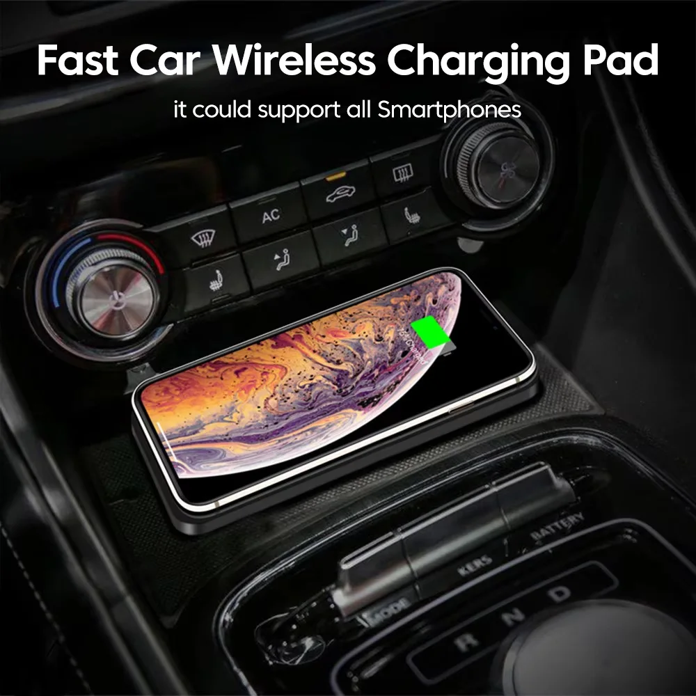 15w Wireless Charger Car Anti-skid Pad Wireless Fast Charging Phones Adapter For iPhone Xiaomi Huawei Samsung Oneplus Cellphones - view 4