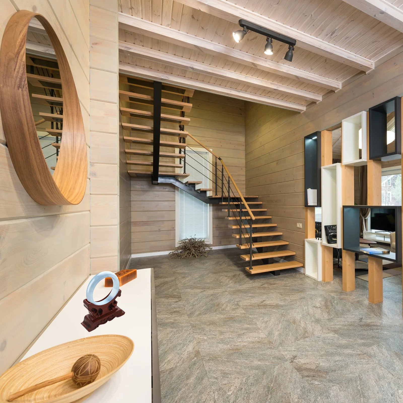 

2Pcs Rosewood Display Rack Vintage Bracelet Jewelry Holder Unique Design Smooth Surface Bangle Organizer Storage Tool