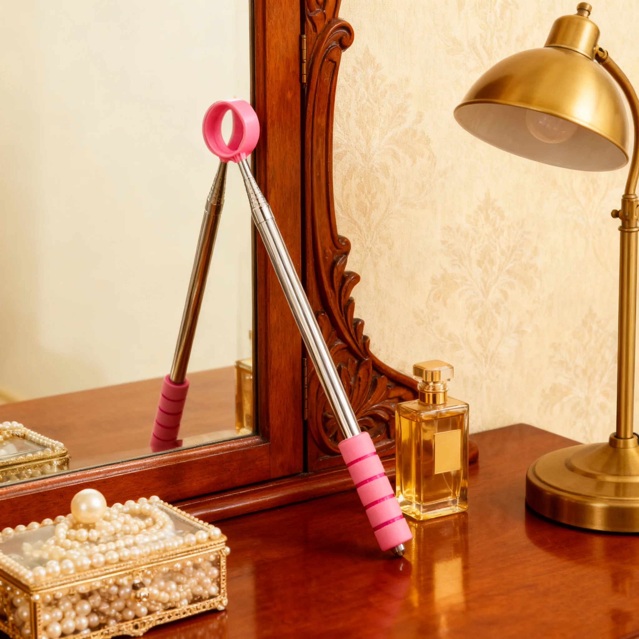 

Extendable Telescopic Golf Ball Retriever Adjustable Non-Slip Handle Stainless Ball Grabber Two-Sided Square Holes