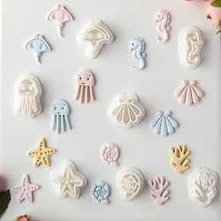 Ocean Series Polymer Earring Cutters Cartoon Underwater World Clay Modeling DIY Earrings Pendant Jewelry Cutting Die Hand Tools