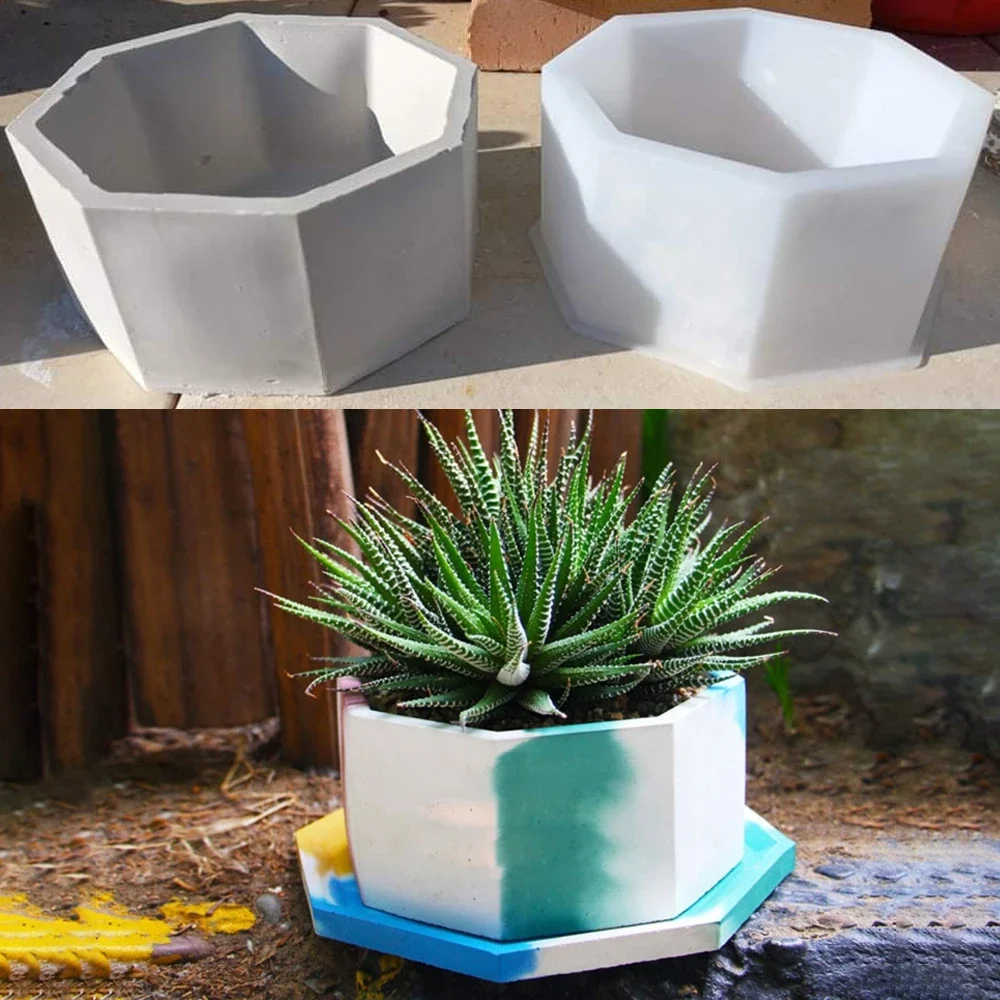 

Large Flower Pot Silicone Mold DIY Handmade Cement Plant Pot Epoxy Resin Mould Garden Decoration