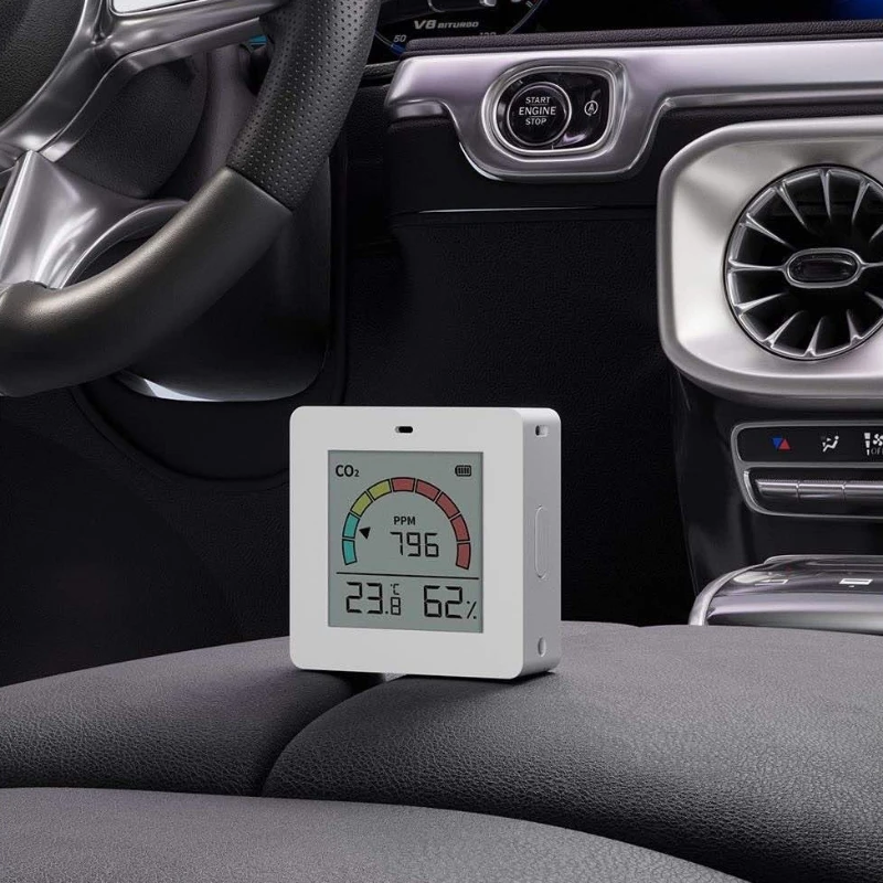 New Miaomiaoce Air Quality Detector CO2 Temperature Humidity Time Four Effects in 1 APP Control Home Rechargeable Sensors