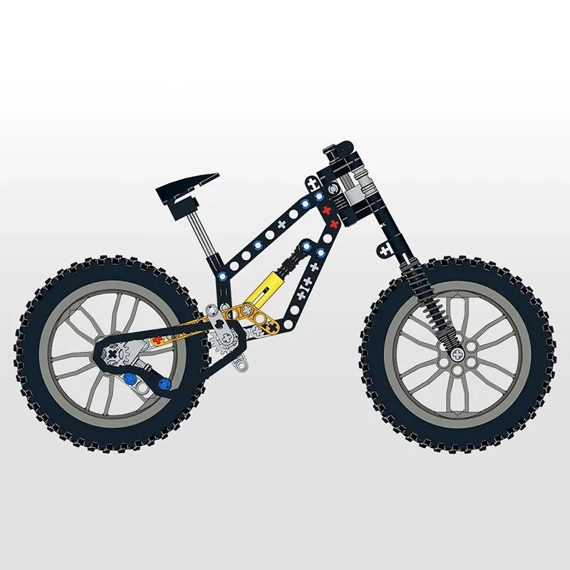 MOC City Technic – voiture de descente, vélo de descente, idée créative, modèle éducatif de haute technologie, jouet pour enfant, cadeau d'anniversaire, bloc de construction, 103 pièces, nouveau