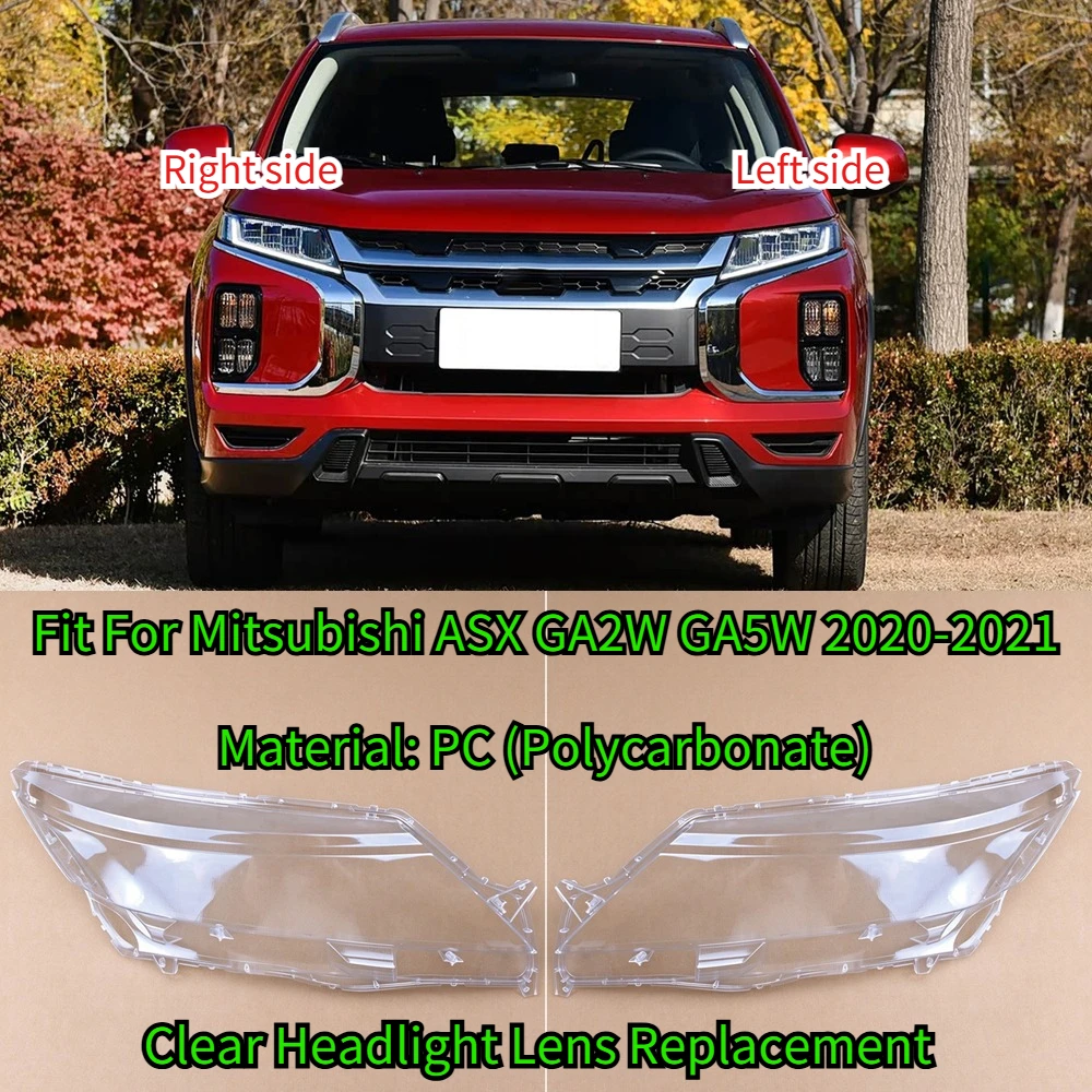 Front Headlight Lens Cover Fit For Mitsubishi ASX GA2W GA5W 2020-2021 Clear PC Transparent Auto Headlamp Replacement Lamp Shell