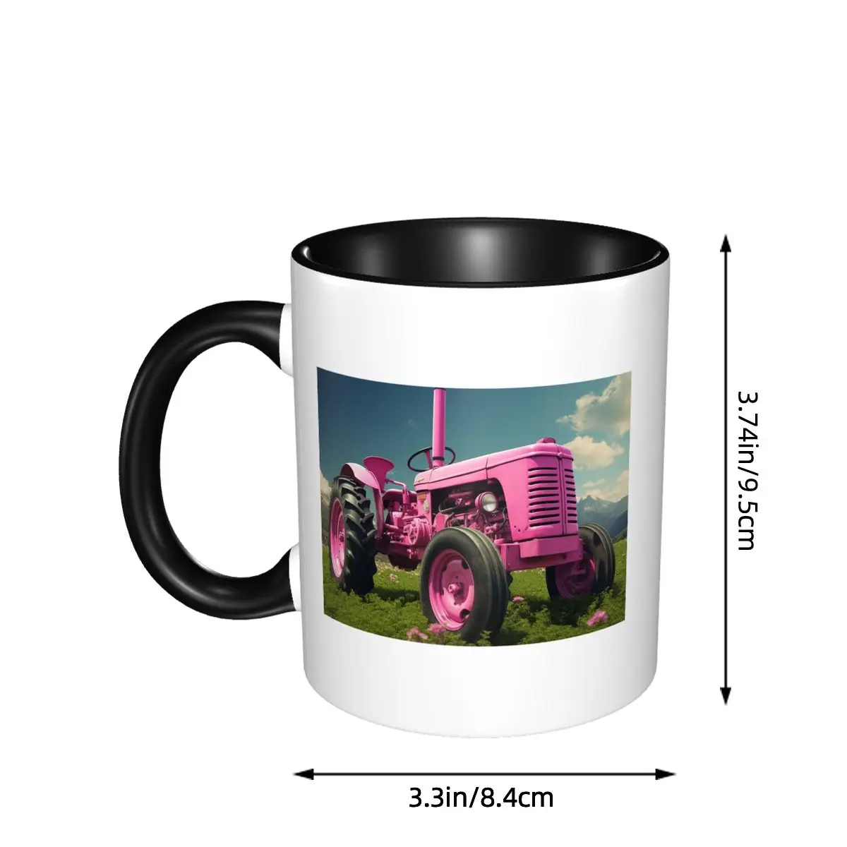 Pink Vintage Tractor Mug Funny Ceramic Coffee Cups Tea Mugs Milk Cup Drinkware Gifts for Friends