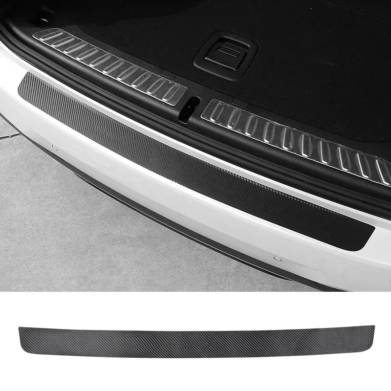 Adesivo universal para placa de proteção traseira de porta-malas, guarnição para para-choque traseiro de carro, anti-chute, proteção contra arranhões, tira 3d, filme de fibra de carbono