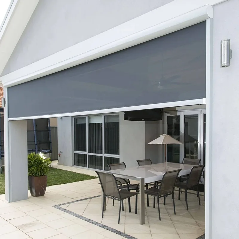 【Best Selling】Good Quality Zip Track Screen And Patio Screens Retractable Motorized Windproof Outdoor Roller Blinds