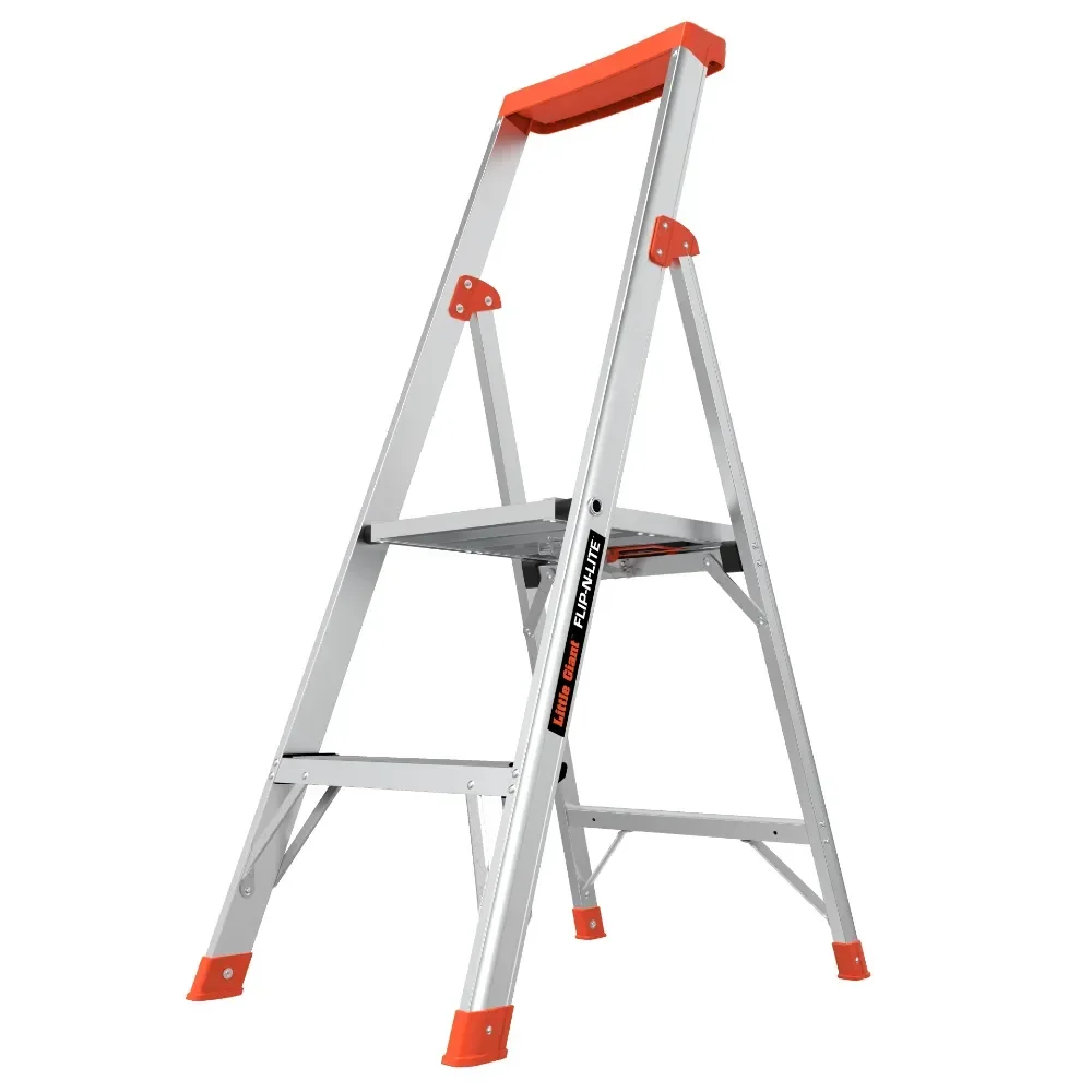 Flip-n-lite 4' Aluminum, Platform 2 Step Ladder, 300 Lbs. Rated, Type 1a