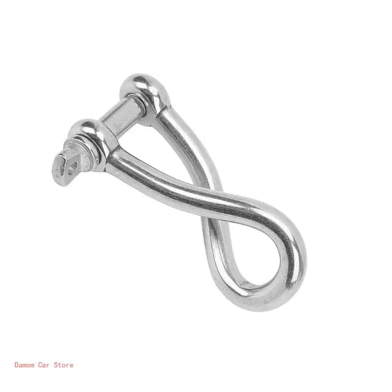 4/5/6/8/10/12mm Heavy Duty Shackle 316 Stainless Twist Shackle Twisted Shackle Screw Pin Screw Pin Shackle for Sailing