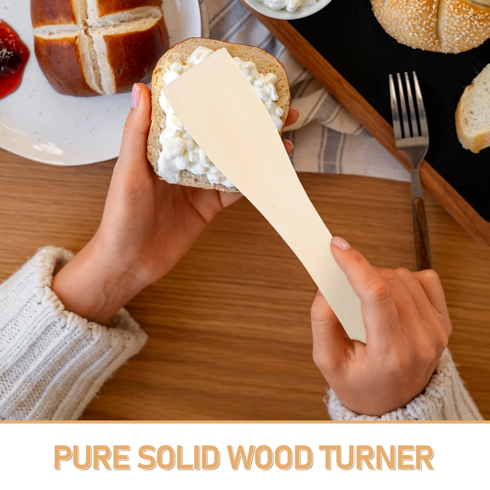 6pcs Non-Stick Wooden Spatula Small Wood Turner Nonstick Cooking Spatula Set Utensils Spatula Cooking Shovel Kitchen Utensils