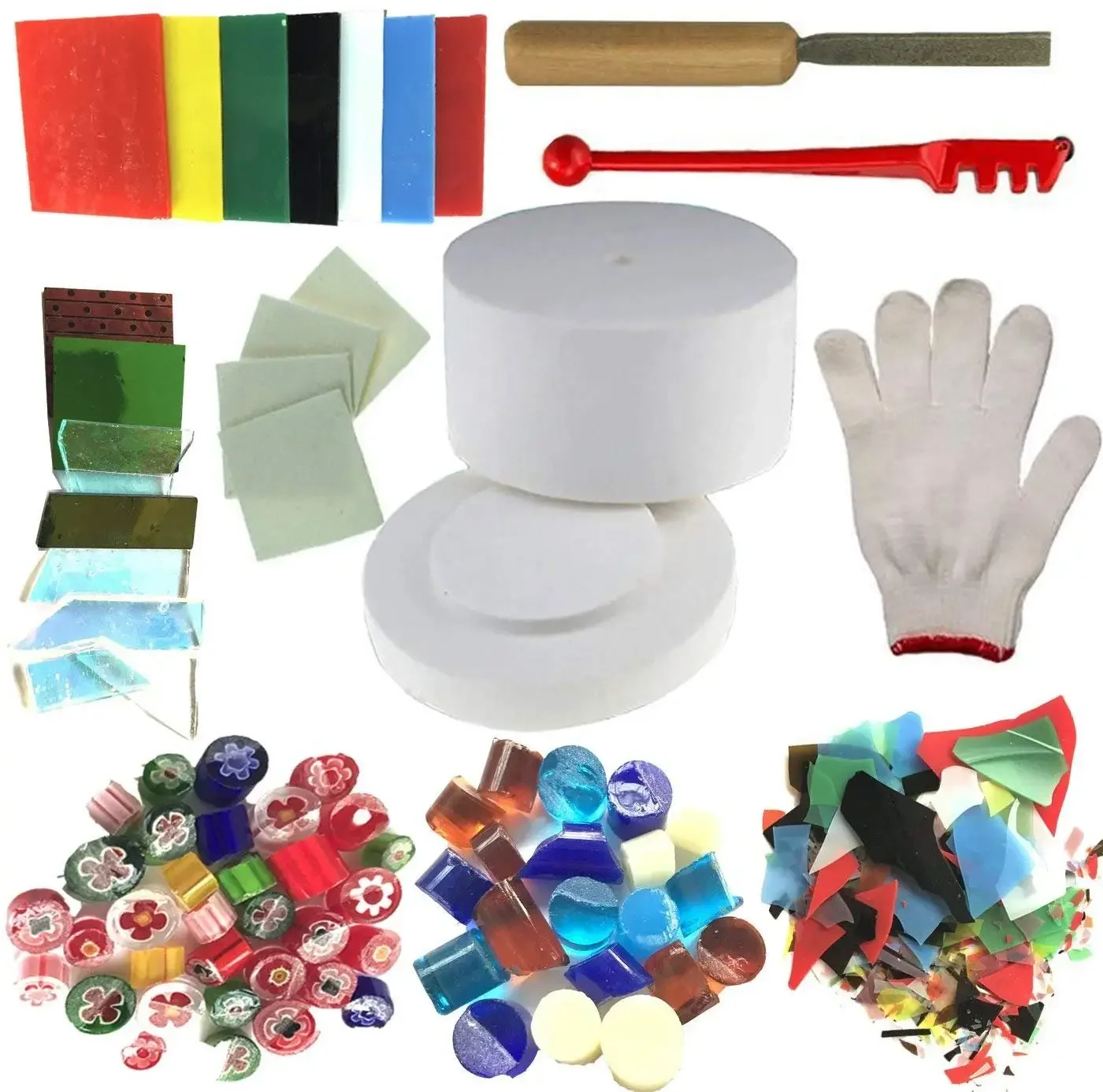 10 Kinds/lot Professional DIY Jewelry Glass Fusing Tools Set Microwave Kiln and DIY Fusing Glass Jewelry Set