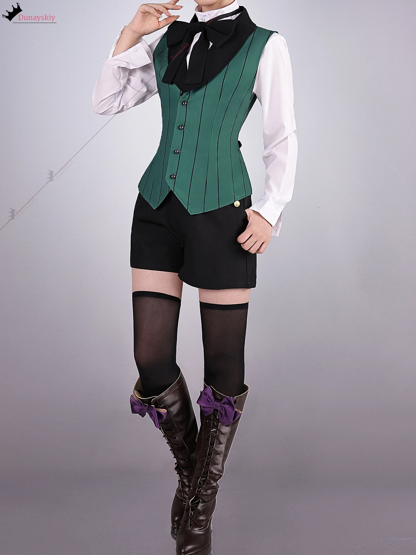 YiNuo*/Cosplay Anime Alois Trancy Costume Purple Evening Dress Coat Shirt Uniform Wig Fullset Halloween Masquerade Costumes view 4