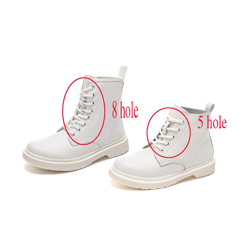 Soft Split Leather Women White Ankle Boots Female Autumn Winter Shoes Woman Punk Motorcycle Boots Spring Winter 35-44