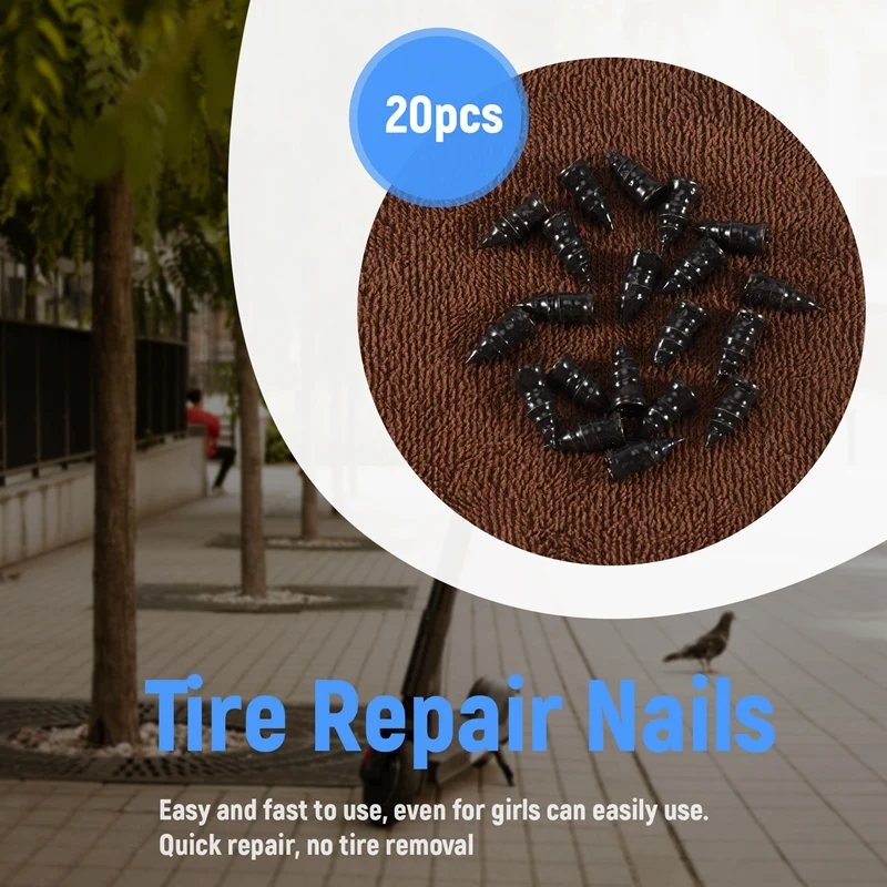 20Pcs Tire Repair Rubber Nails Auto Motorcycle Vacuum Tire Repair Nail Fast Repair Tool Self-Service Tire Repair Nail