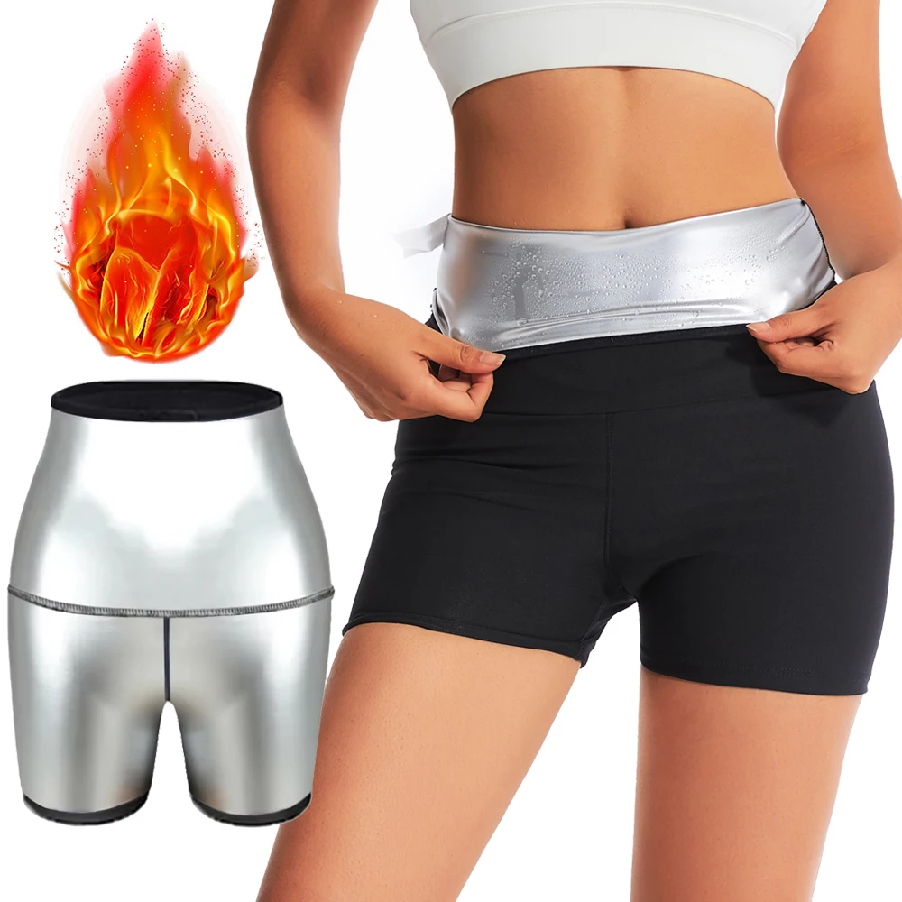 Pantalones de sauna para mujer, termocontroladores de grasa, leggings moldeadores, pantalones de fitness con control de abdomen, pantalones cortos adelgazantes de cintura, faja moldeadora.