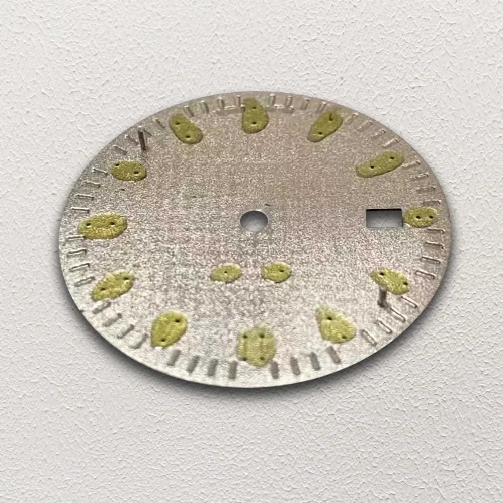 31.8 مللي متر S شعار البلوط الهاتفي صالح NH35 الحركة التلقائية الأخضر مضيئة ساعة عالية الجودة تعديل الملحقات