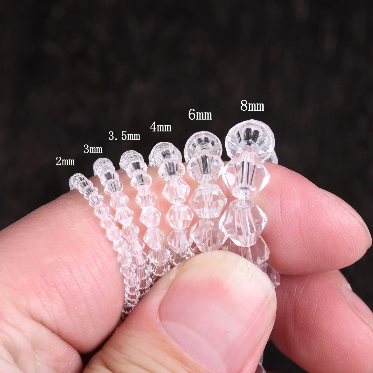 2mm 3mm 4mm 6mm 8mm Bicone Faceted Crystal Glass Loose Spacer Beads Wholesale Lot For Jewelry Making DIY Crafts Findings