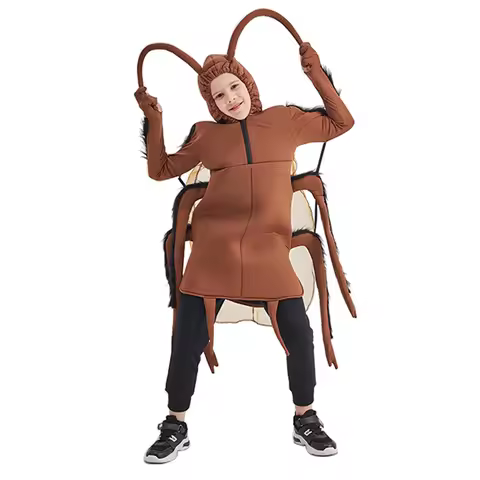 Kids Cockroach Jumpsuit Funny Cockroach Cosplay Costume Party Boys Girls Children Halloween Props Performance Costume