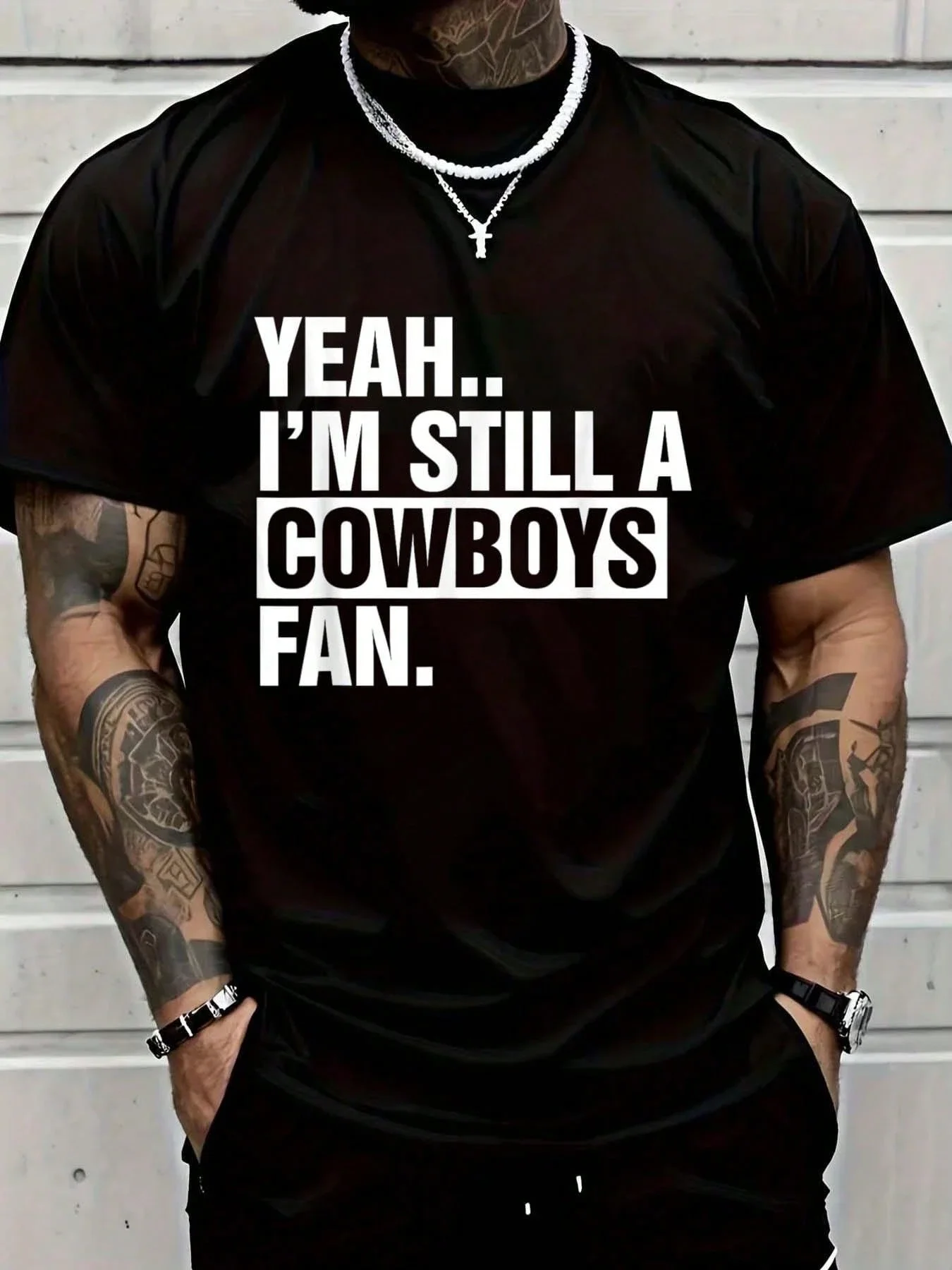100% Cotton Yeah I'm Still A Cowboys Fan Apparel T-Shirt For Women Men Casual Tops Gift For Friends Football Season Daily Wear