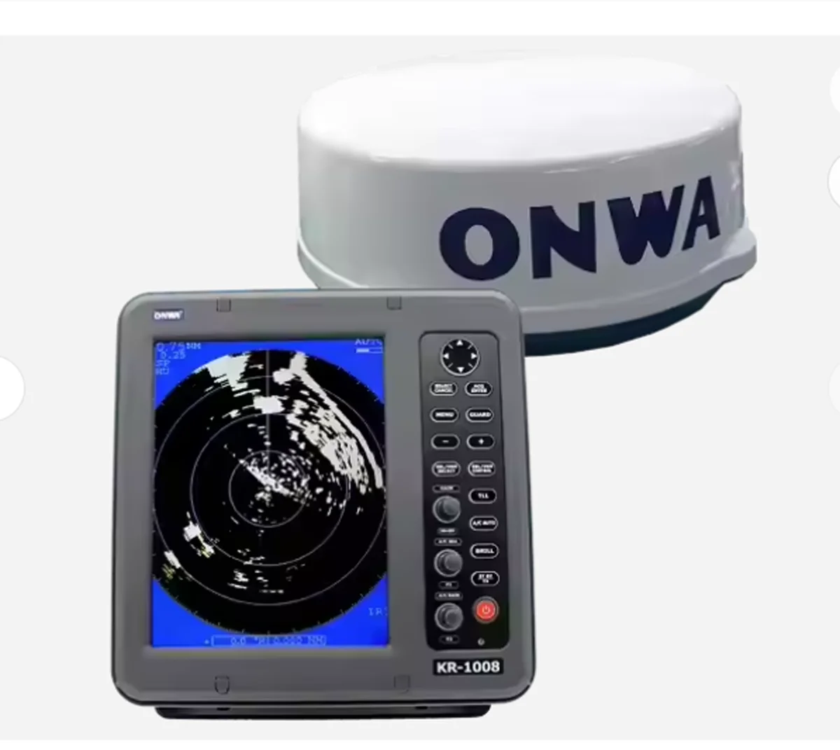 ONWA KR-1008 Marine Radar 9.7-inch 6KW up to 64nm Marine Supplies Product Support AIS ARPA Display Target Tracking