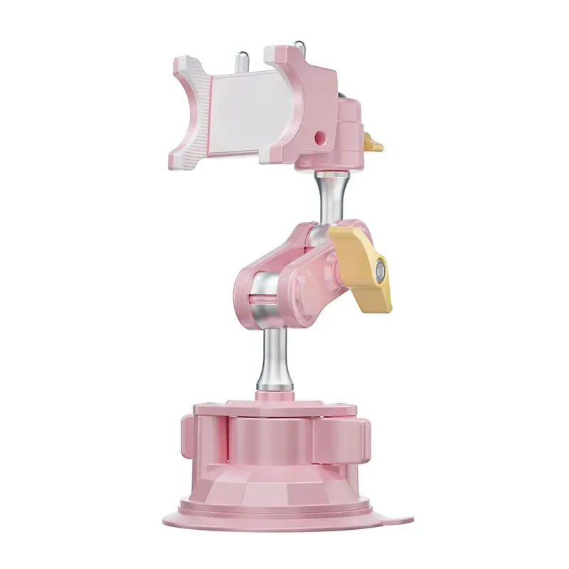 

Car car shooting suction cup pink mobile phone holder universal metal alloy anti-shake