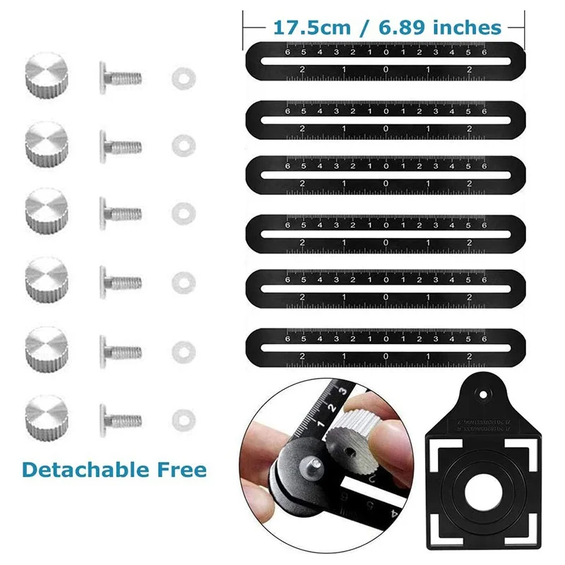 Tile Hole Locator Adjustable Tool Masonry Glass Fixed Angle Measuring Ruler 6-Sided Angle Measurement Tool