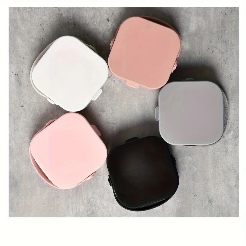 

1pc Multi Partition Portable Jewelry Box - Comes with A Mirror | Mini Portable Storage Box&Ring Earring Partition Artifact