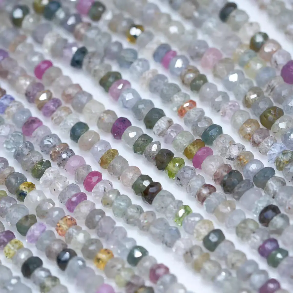 Sapphire faceted roundelle Morandi color 3mm wholesale for DIY  jewelry necklace 40cm Making LOOSE BEADS