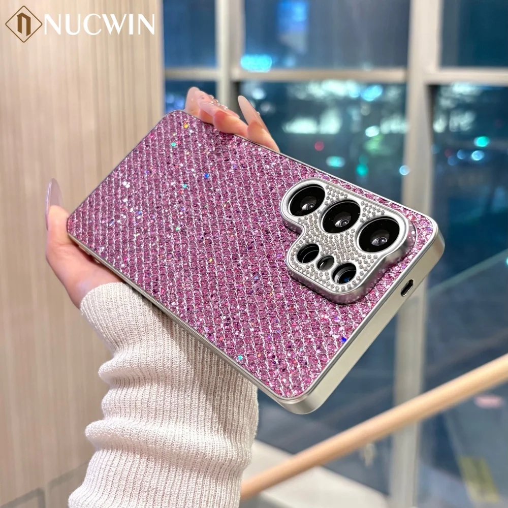 Luxuriöse Glitzer-Diamant Stoßfeste Hülle für Samsung Galaxy S26 S25 Ultra Plus S24 S23 FE A57 A36 A55 Funkelnde Bling-Kameraabdeckung