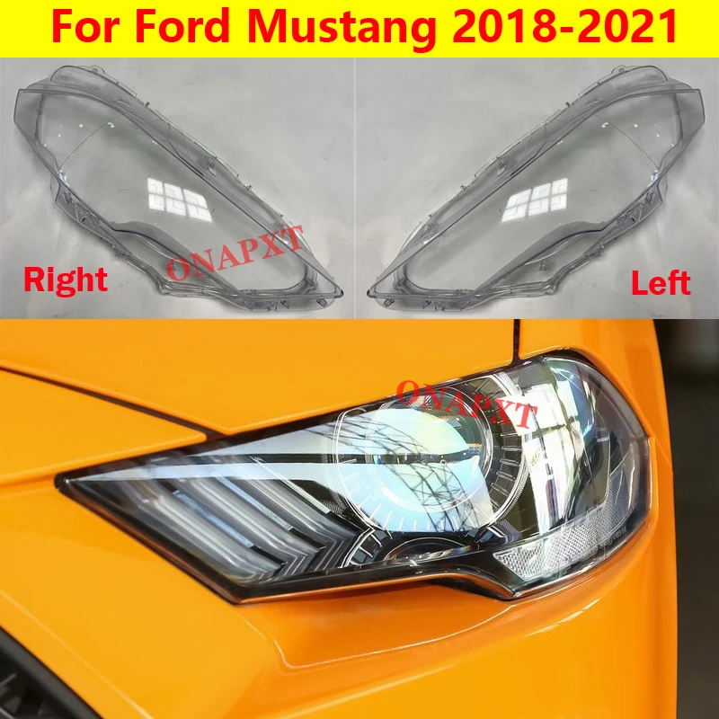 

Car Light Caps Lampshade Front Headlight Cover Glass Lens Shell Transparent Cover For Ford Mustang 2018-2021