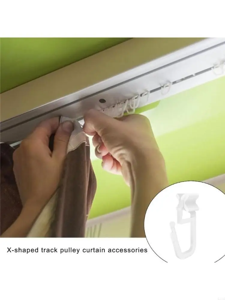 50Pieces Plastic Curtain Hooks Curtain Roller For Hotel And Interior Designers 