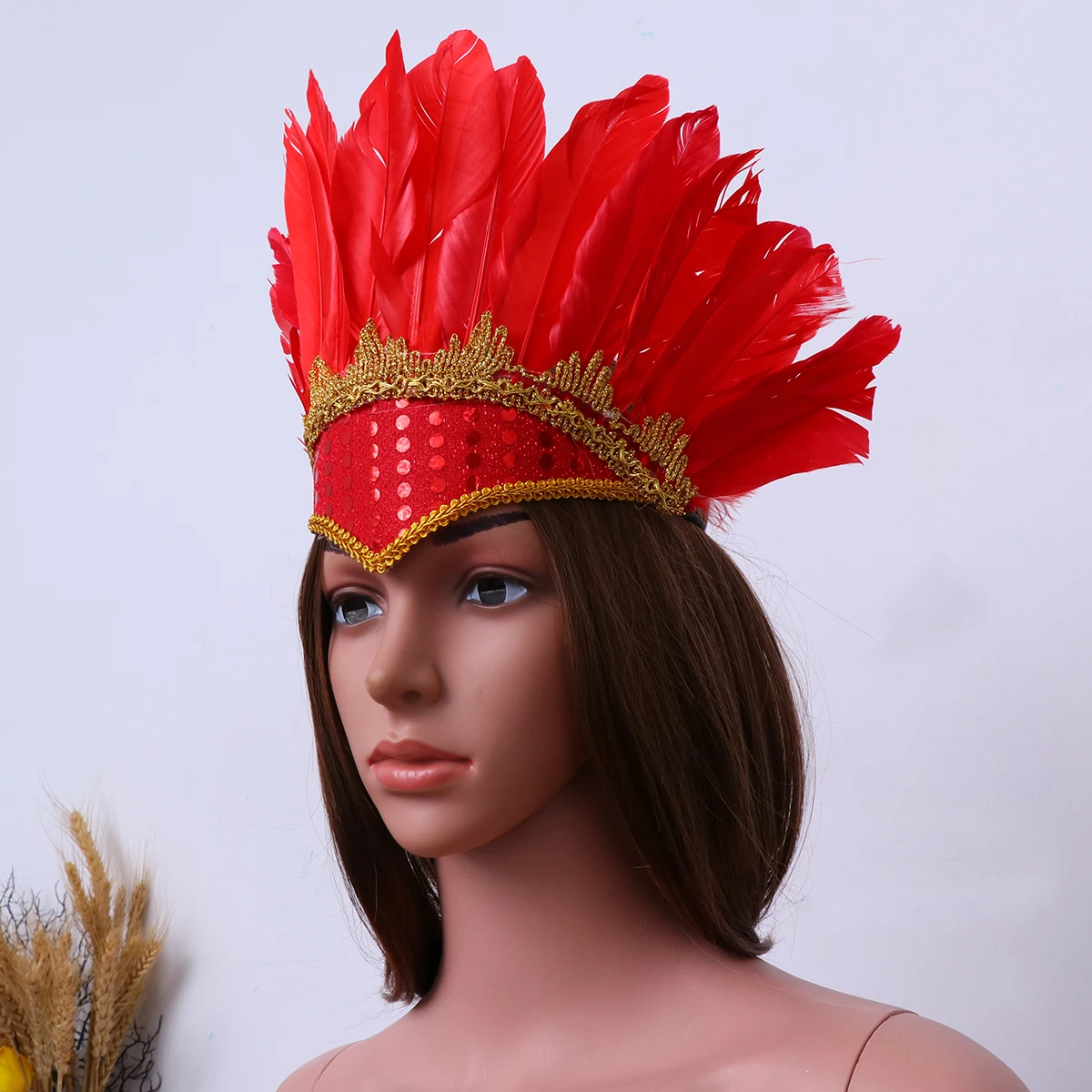 

Fashion Feather Headdress Indian Party Feather Headdress Carnival Party Hair Band Dance Show Hair Accessories Art headdress