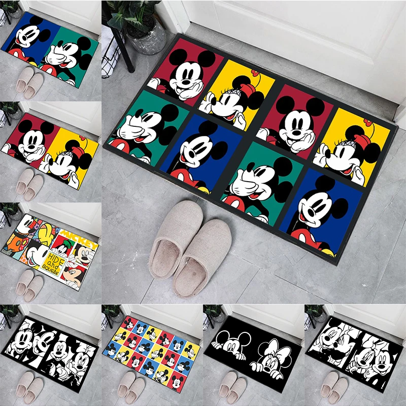 MINISO Mickey Mouse Entrance Door Mat Bathroom Mat Carpet in The Bedroom Lounge Rug Home Decor Entrance Mat