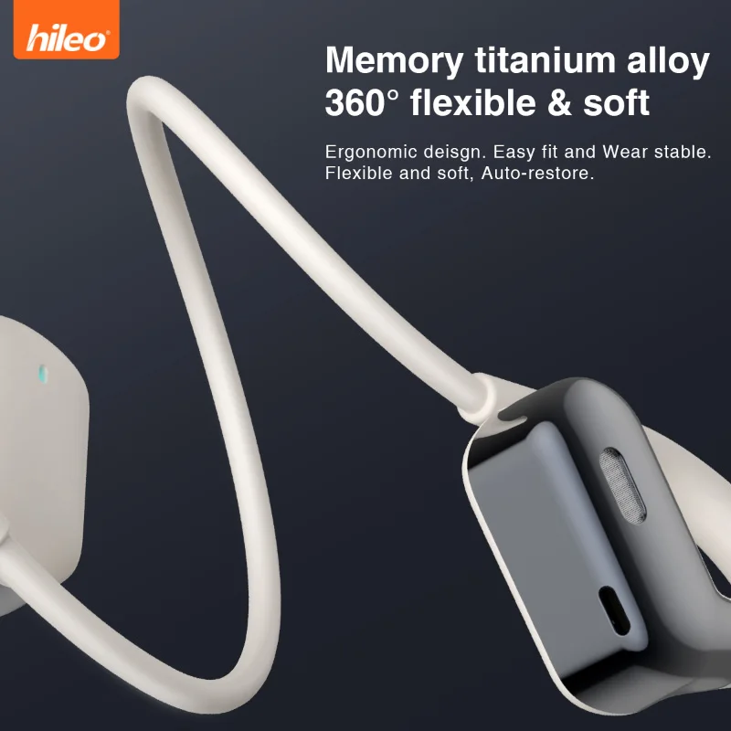 HiLeo Hi77 5.4 Open Ear Hanger Air Conduction Two Ear Wireless Bluetooth Earphones HiFi Sound Quality Non in Ear Touch Button