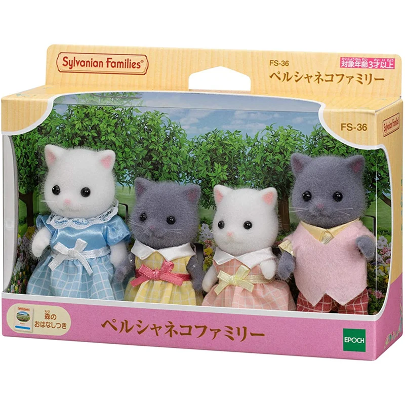 Sylvanian Family Baby Doll SYLVANIAN FAMILIES Persian Cat Family Series Triplet Station Treasure Duel Doll Gift Toy